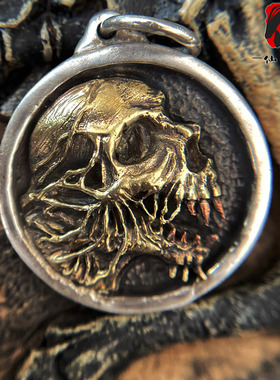 仙界男女S925银骷髅吊坠原创