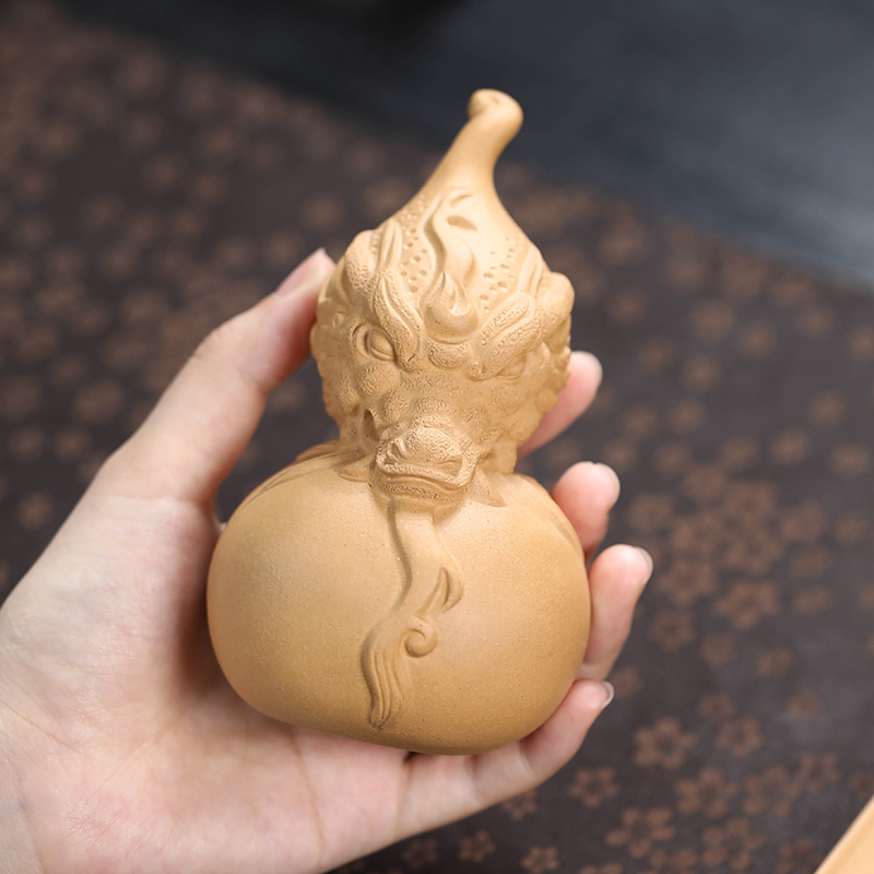 精品紫砂茶宠摆件神龙葫芦手工创意个性功夫茶具茶桌茶玩可养手办
