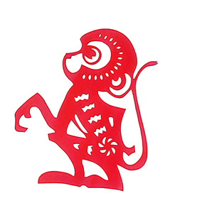 十二生肖鸡狗羊猴马兔蛇龙虎牛猪鼠卡通红色剪纸手工窗花出国礼品