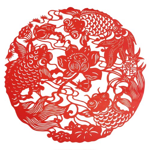 红色装饰春节新年手工刻纸剪纸