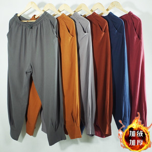 宽松和尚裤 无拉链棉麻居士裤 保暖 短褂裤 水洗亚麻免绑腿加绒僧裤