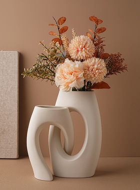 创意陶瓷花瓶高级感装饰摆件