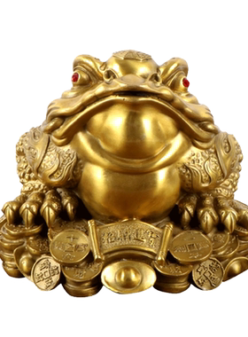 黄铜寓意招财纳福三足收银台摆件