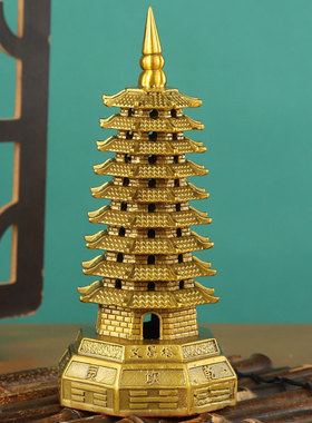 全铜文昌塔书房书桌工艺品