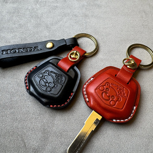 适用改装新款于五羊英诗幼兽CC110钥匙套熊本熊女士牛皮钥匙套