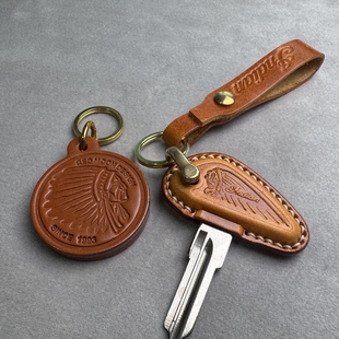 侦察兵 SCOUT 轻骑兵复古太子车钥匙套手工牛皮 印第安 Indian