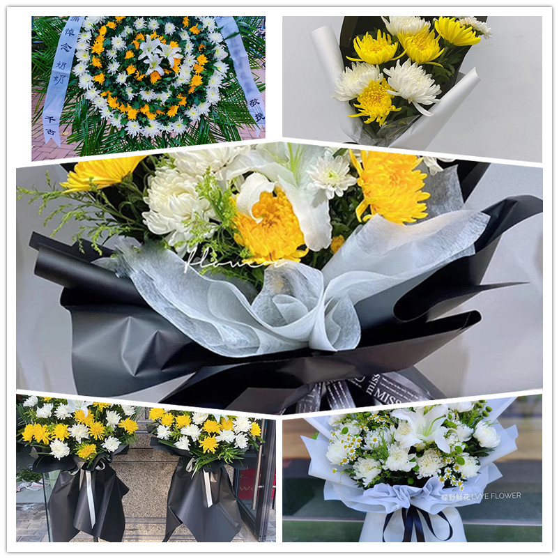 清明节扫墓菊花束天津市北辰东丽区鲜花同城白事丧事花篮花圈祭奠