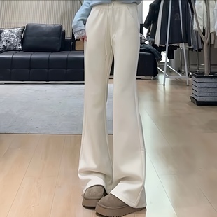 春装 休闲裤 高腰微喇裤 运动长裤 宽松显瘦调节春季 无托腹孕妇喇叭裤