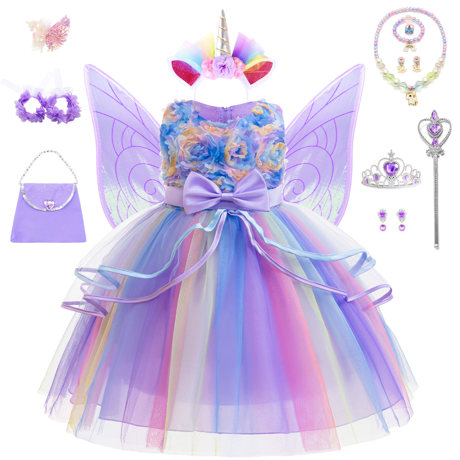 女童小马宝莉彩色独角兽cos服