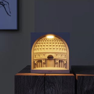 小泥匠|原创万神庙氛围灯混凝土建筑摆件水泥小夜灯设计师礼物