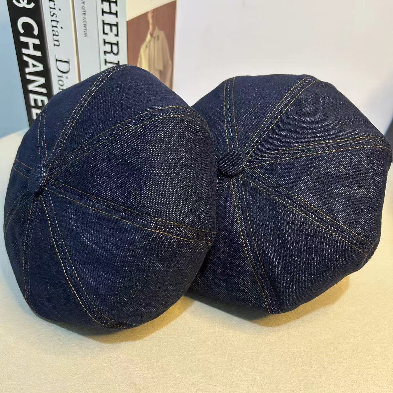 贝雷帽逛街休闲女秋冬牛仔八角帽