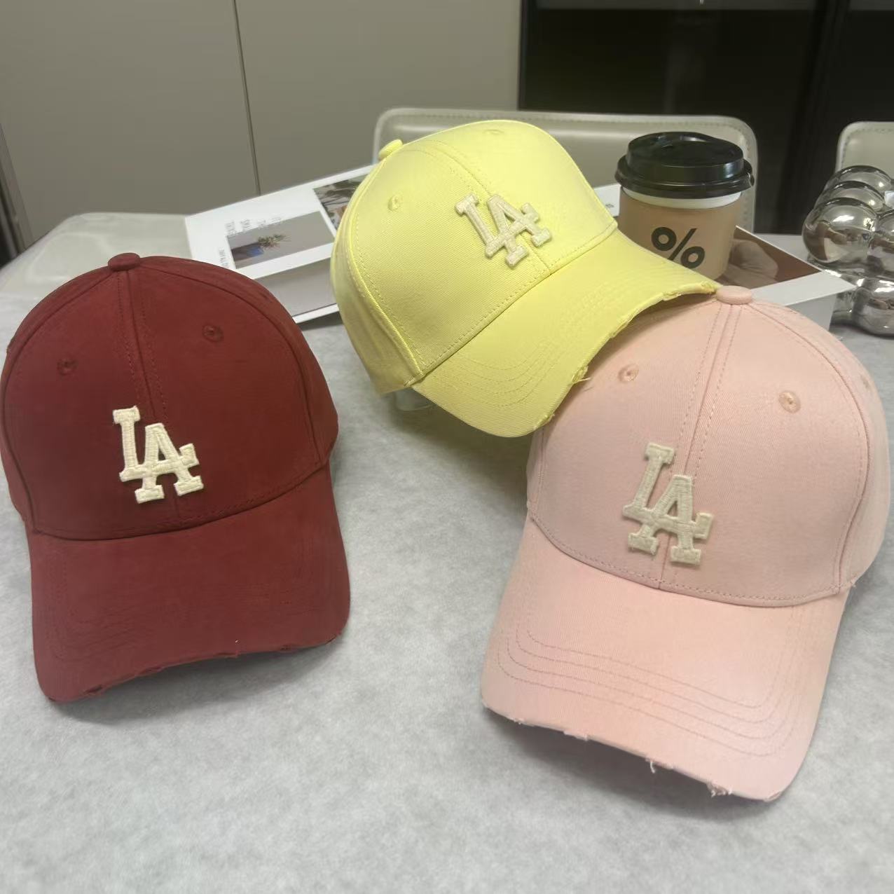 字母刺绣硬顶破口棒球帽男女运动