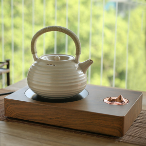 促销烧白泥大提梁茶壶 泡茶壶陶壶养生水壶煮釉陶瓷 号电陶炉