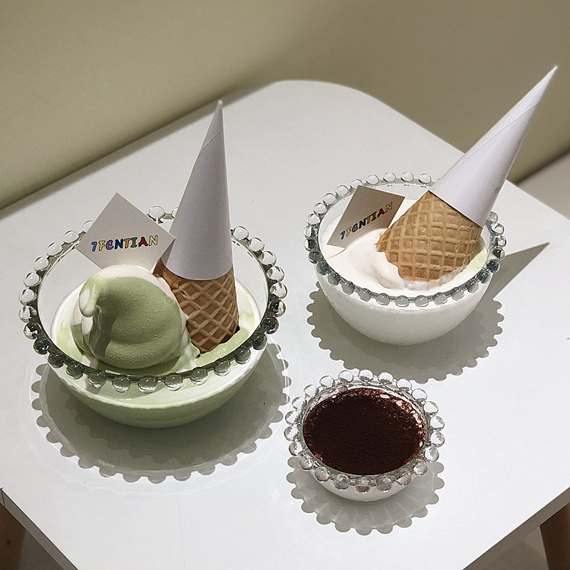 ins珍珠边早餐碗麦片雪糕碗餐盘