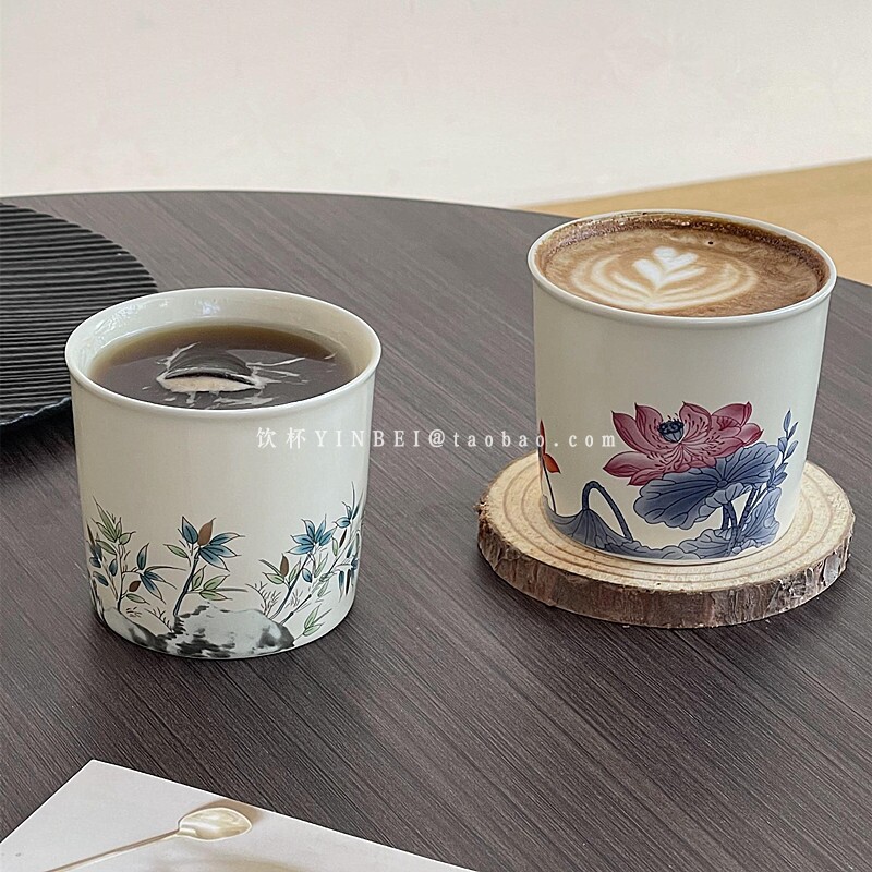 复古风围炉煮茶陶瓷品茗杯