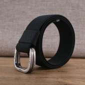 带加长 加厚皮带裤 男士 双环扣做旧弹力松紧弹性帆布腰带商务军训