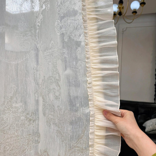 窗帘花边蕾丝纱帘辅料装饰配件真丝肌理褶皱木耳边服装裙摆点缀品