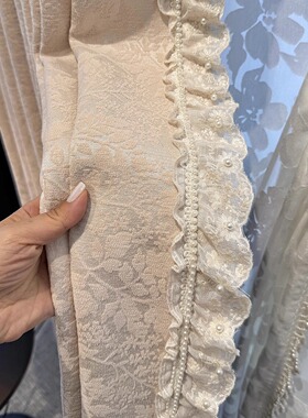 法式蕾丝窗帘花边装饰辅料配件织带点缀吊穗饰品珍珠水溶流苏刺绣