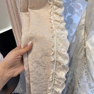 法式蕾丝窗帘花边装饰辅料配件织带点缀吊穗饰品珍珠水溶流苏刺绣