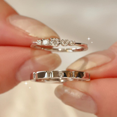 DR情侣对戒莫桑石钻戒仪式用婚戒