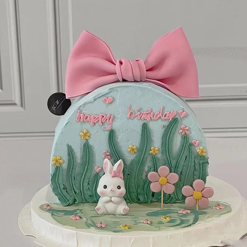 网红ins风格生日蛋糕装饰摆件兔子森系气球插件笑脸云朵装扮配件,节庆用品/礼品,节日装扮用品,淘宝优惠券,粉丝福利购,淘宝优惠卷