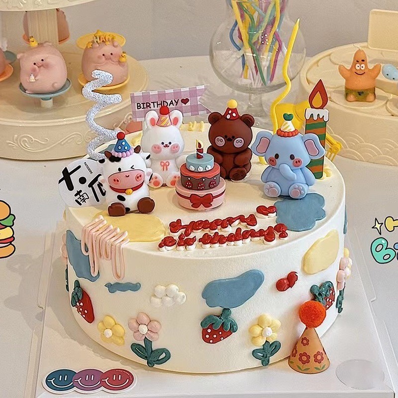 软胶立体动物聚会韩式复古