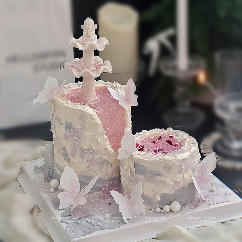 情人节许愿池小天使蛋糕