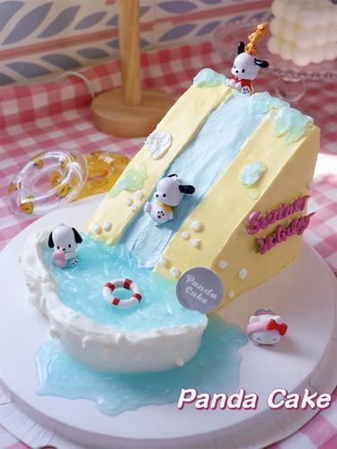 网红卡通帕恰狗蛋糕装饰摆件