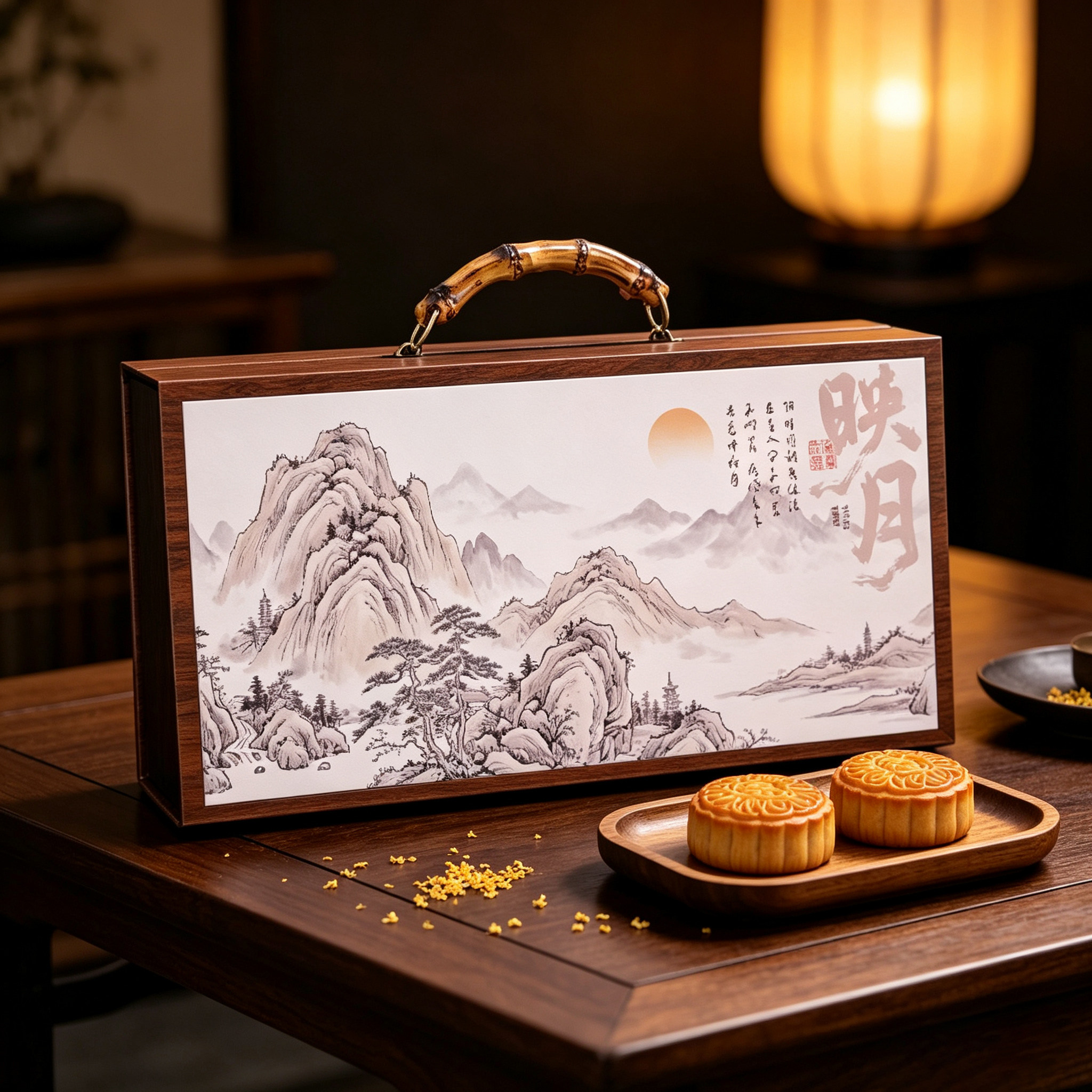 2026月饼包装盒中式古风高档手提8粒100克冰皮流心中秋礼盒空盒