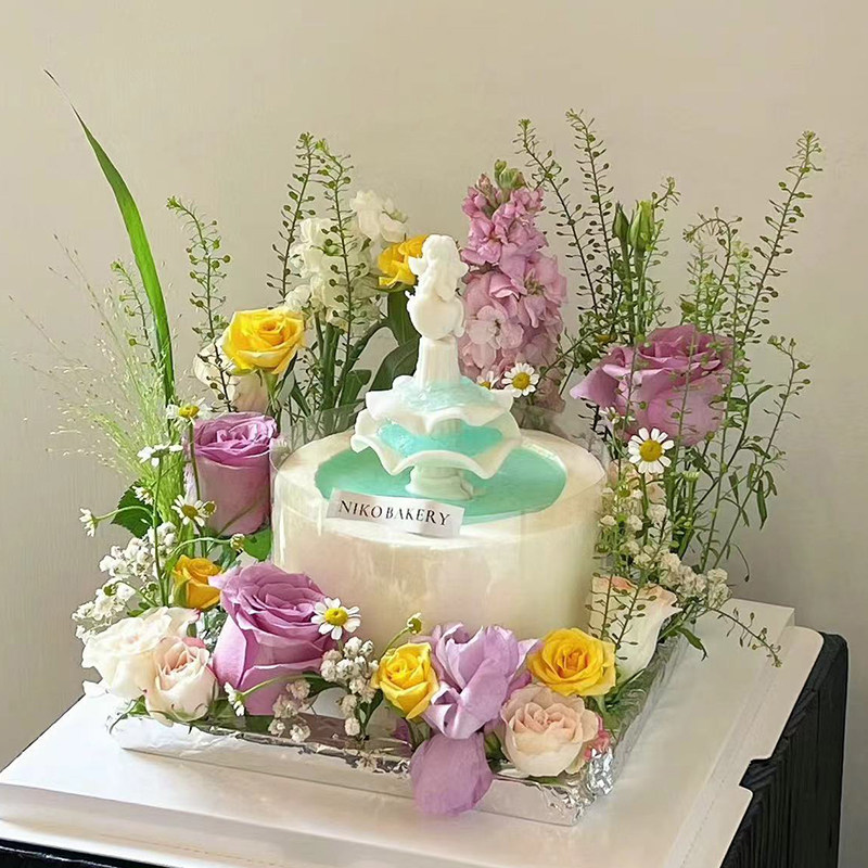网红多比尼花园许愿池生日蛋糕装饰天使罗马柱巧克力翻糖硅胶模具,厨房/烹饪用具,烘焙模具,淘宝优惠券,粉丝福利购,淘宝优惠卷