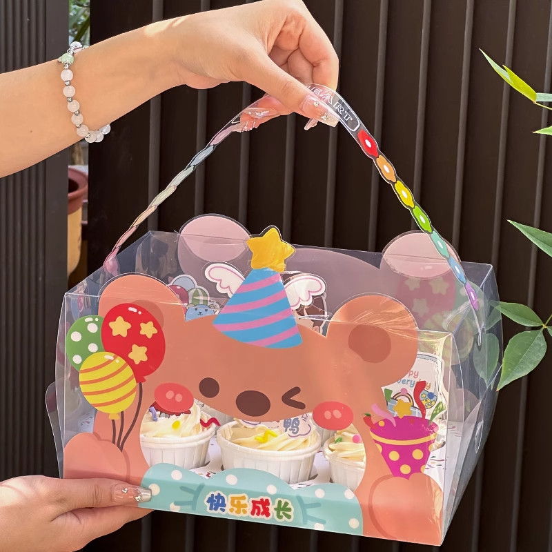 彩色小熊透明手提盒六一儿童节纸杯蛋糕盒蛋糕盒卡通蛋糕装饰卡w,节庆用品/礼品,节日装扮用品,淘宝优惠券,粉丝福利购,淘宝优惠卷