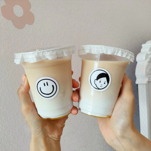 网红奶茶咖啡店专用一次性水杯带盖冷饮嘟嘟胖胖杯塑料饮料杯瓶子