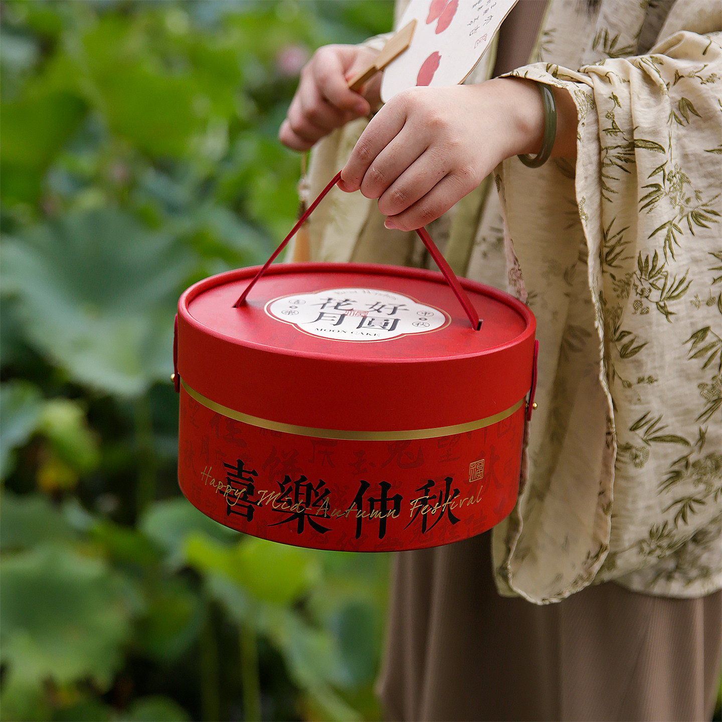 中秋节月饼包装礼盒高档8粒送礼品盒手提圆形空桶2026年新款盒子
