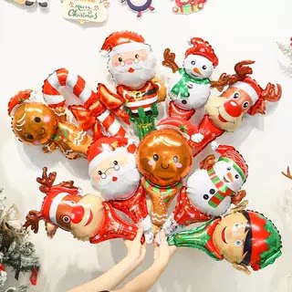 2025圣诞节装饰气球手持棒道具圣诞树礼物幼儿园活动主题派对氛围