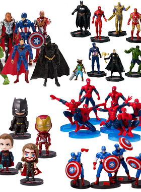 复仇者英雄联盟蜘蛛侠蛋糕装饰摆件儿童生日派对超级英雄主题插件