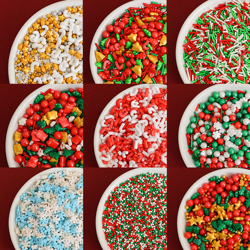 2025圣诞节蛋糕装饰圣诞树拐杖雪花造型糖珠糖针糖果烘焙装扮插件