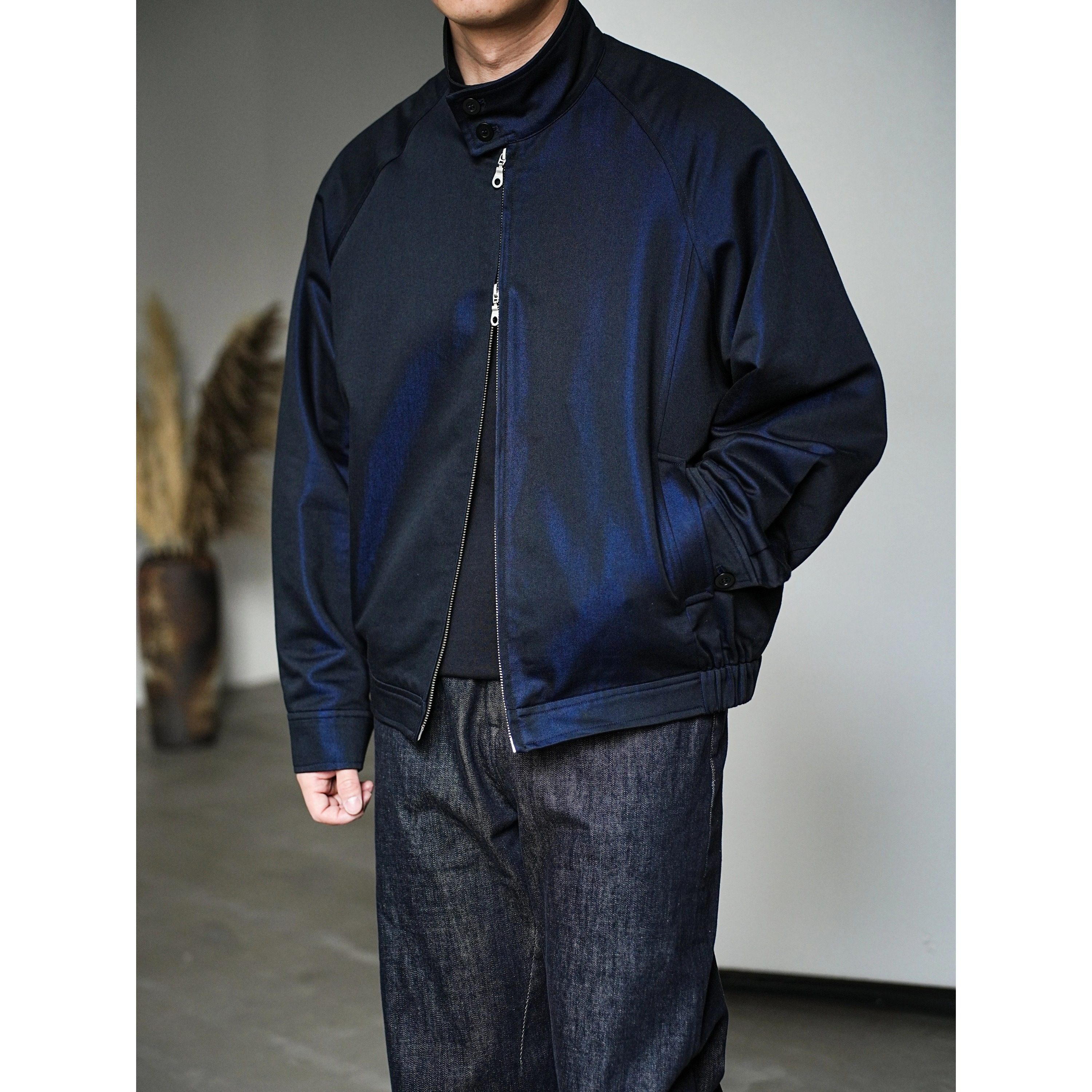 WATEREVER「浮光」蓝调色织羊毛棉双拉链哈灵顿短夹克 高质感外套,男装,夹克,淘宝优惠券,粉丝福利购,淘宝优惠卷