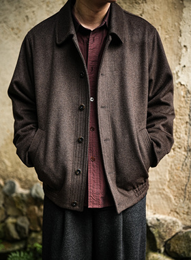 WATEREVER「栗子」澳毛混纺毛呢子短夹克秋冬保暖高级光泽感外套