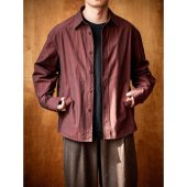 WATEREVER「干红」酒红色色织新疆长绒棉衬衫 高级光泽感纯棉衬衣