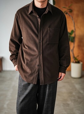 WATEREVER「流年」丝滑触感羊毛混纺柔和光泽高级感易打理衬衫