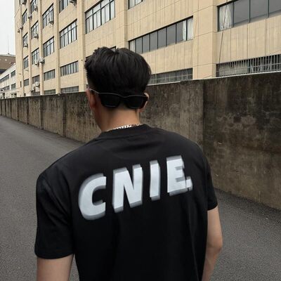 CNI夏季美式重磅正肩健身印花T恤索罗娜凉感模糊短袖男潮流速干