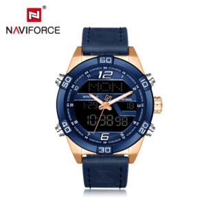 NAVIFORCE领翔9128男士手表 LED电子手表 防水皮带石英男表手表