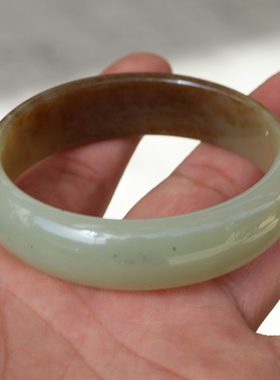 天然手镯女士和田玉山料