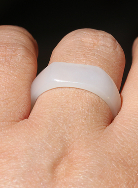 正宗新疆和田玉籽料白玉18mm戒子戒指男女款一级石小挂件优质推荐