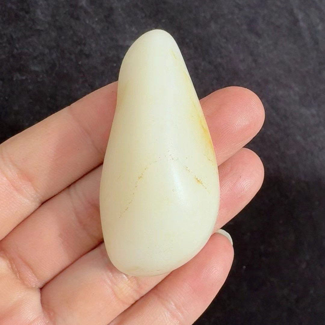 正宗新疆和田玉籽料淡洒金皮羊脂白玉原石玩料挂件小把件收藏精品