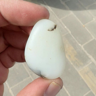 正宗新疆和田玉籽料高脂粉羊脂白玉飘墨原石玩料做料吊坠挂件无修