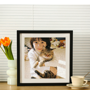 了然工社猫咪照片拼图定制教堂猫宠物专属木质异形拼图生日礼物