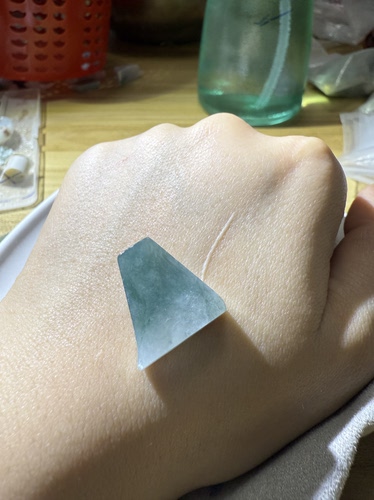 C445冰蓝天然缅甸翡翠边角料保真保A假一罚三详情有尺寸