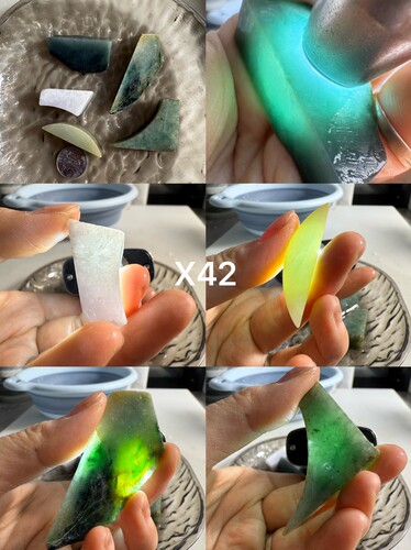 精品纹少或无纹裂一图一份X35-50缅甸翡翠A货保真保A假一罚三