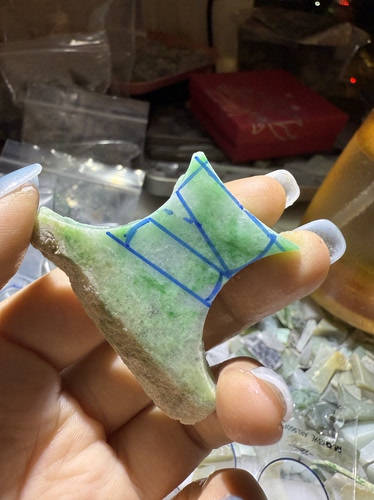 O1722白底青天然缅甸翡翠A货保真保A假一罚三详情有尺寸